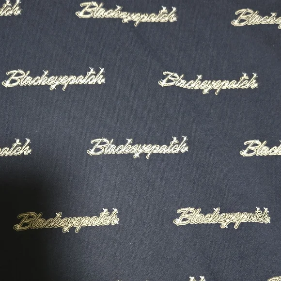 Navy Blue Hoodie with White Script - Picture 2 of 5